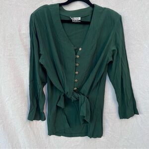 Women's vintage Green Button Down Shirt